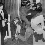 Tages TAGES PHOTO STORY
14. Now the fight is on! And the girl has been freed! The fist-fight lasts for five hours. Arms and legs were broken like matchsticks in the dreadful struggle! Tages showed no mercy to the kidnappers.../ Hitamiに感謝
Hitami ni kansha