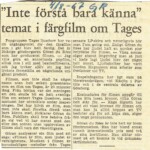 Tidningsklipp Tages En Vision